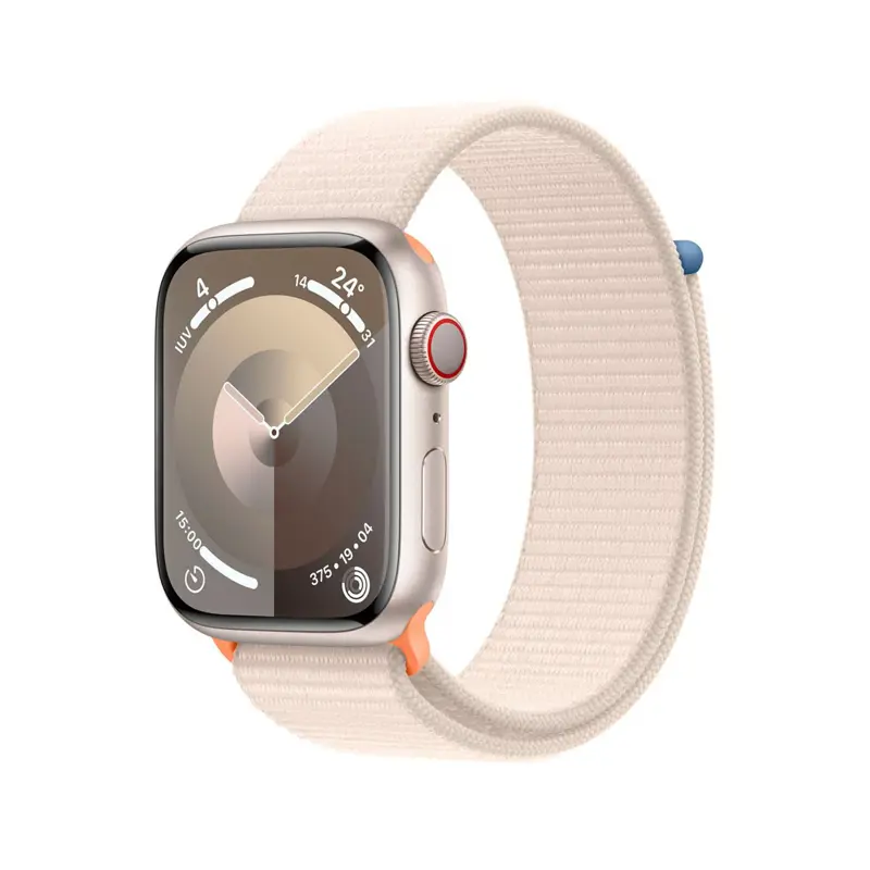 Apple Watch Series 8 GPS+Cellular 45mm Aço Inoxidável Prateado com  Bracelete desportiva Branca