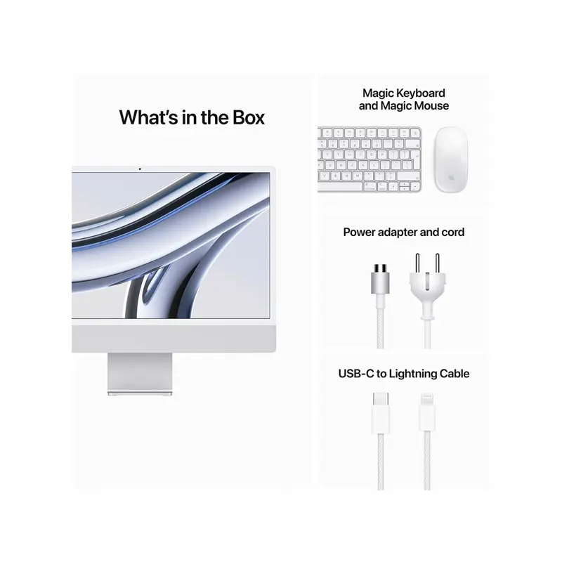 Apple iMac 24″  M3  256GB/8GB  Prateado