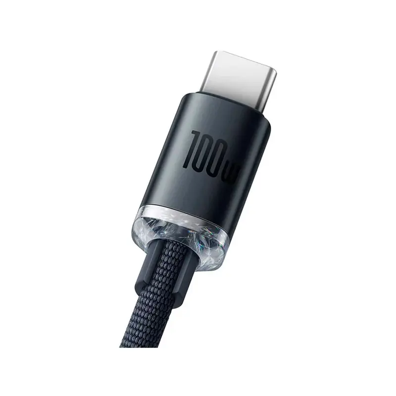 Cabo Baseus Crystal Shine USB-A para USB-C PD 100W 1.2m Preto