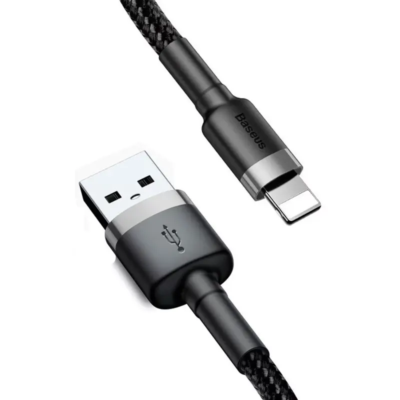 Cabo Baseus Cafule USB-A para Lightning 2.4A 1m Preto
