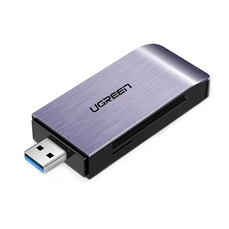 Leitor de Cartões UGREEN CM180 4-in-1 USB 3.0 Cinza